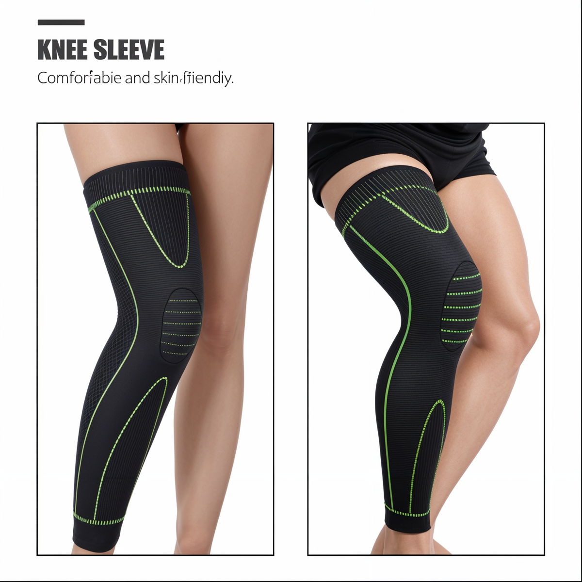 2 Pcs Full Length Wool Knee Warmers