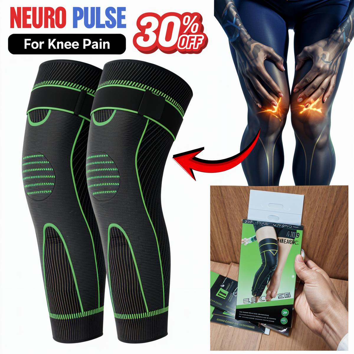 2 Pcs Full Length Wool Knee Warmers