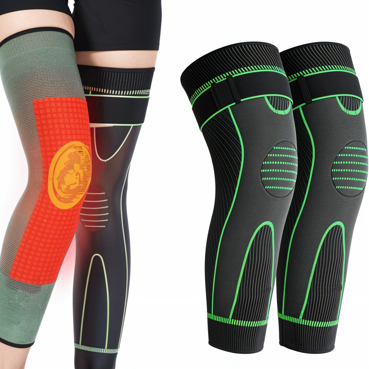 2 Pcs Full Length Wool Knee Warmers